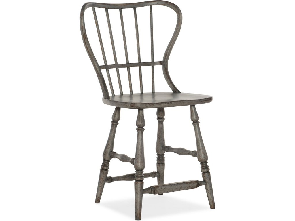 Ciao Bella Spindle Back Counter Stool-Speckled Gray - main image