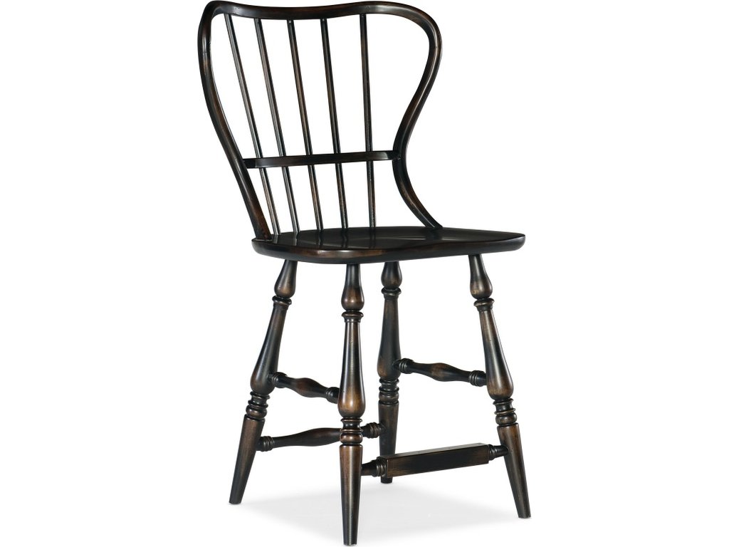 Ciao Bella Spindle Back Counter Stool-Black - main image