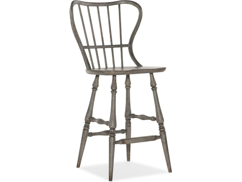Ciao Bella Spindle Back Bar Stool-Speckled Gray - main image