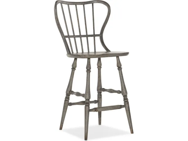 Ciao Bella Spindle Back Bar Stool-Speckled Gray