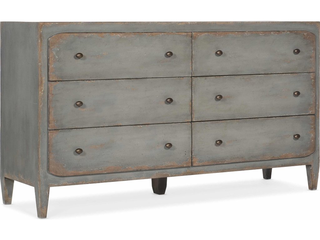 Ciao Bella Six-Drawer Dresser- Speckled Gray - main image