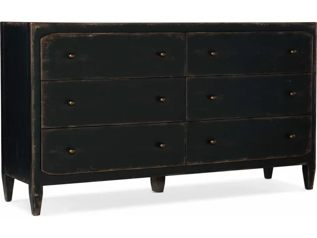 Ciao Bella Six-Drawer Dresser- Black
