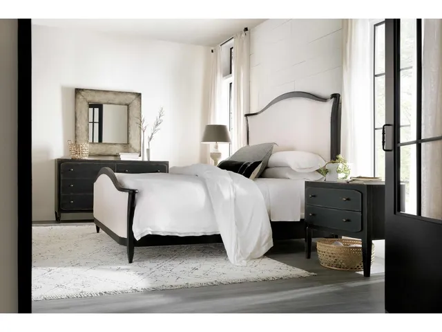 Ciao Bella Queen Upholstered Bed- Black