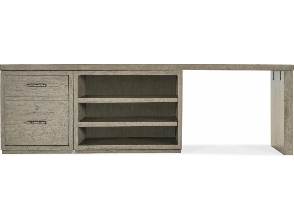 Linville Falls Desk - 96in Top-Small File-Open and Leg - image 2