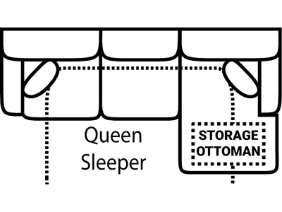 Sofa Chaise Qn. Sleeper w/ Stor. Gel - Alternative View