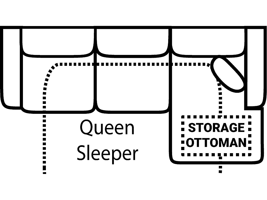 Sofa Chaise Qn Slpr w/Stor Gel - image 1