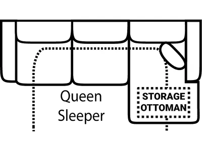 Sofa Chaise Qn Slpr w/Stor Gel - Alternative View