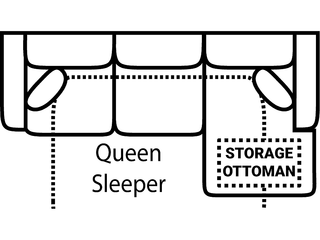 Sofa Chaise Qn Slpr w/Stor. Gel - image 1