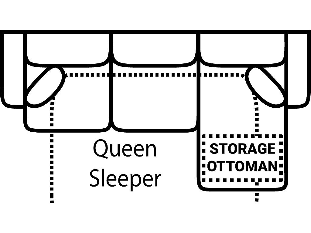 Sofa Chaise Qn Sleeper w/Storage Gel - image 1