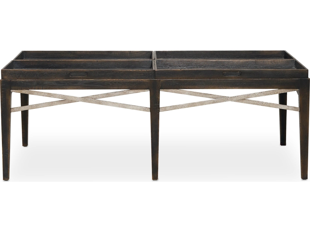 Woodridge Cavern Black Rectangular Cocktail Table - image 1