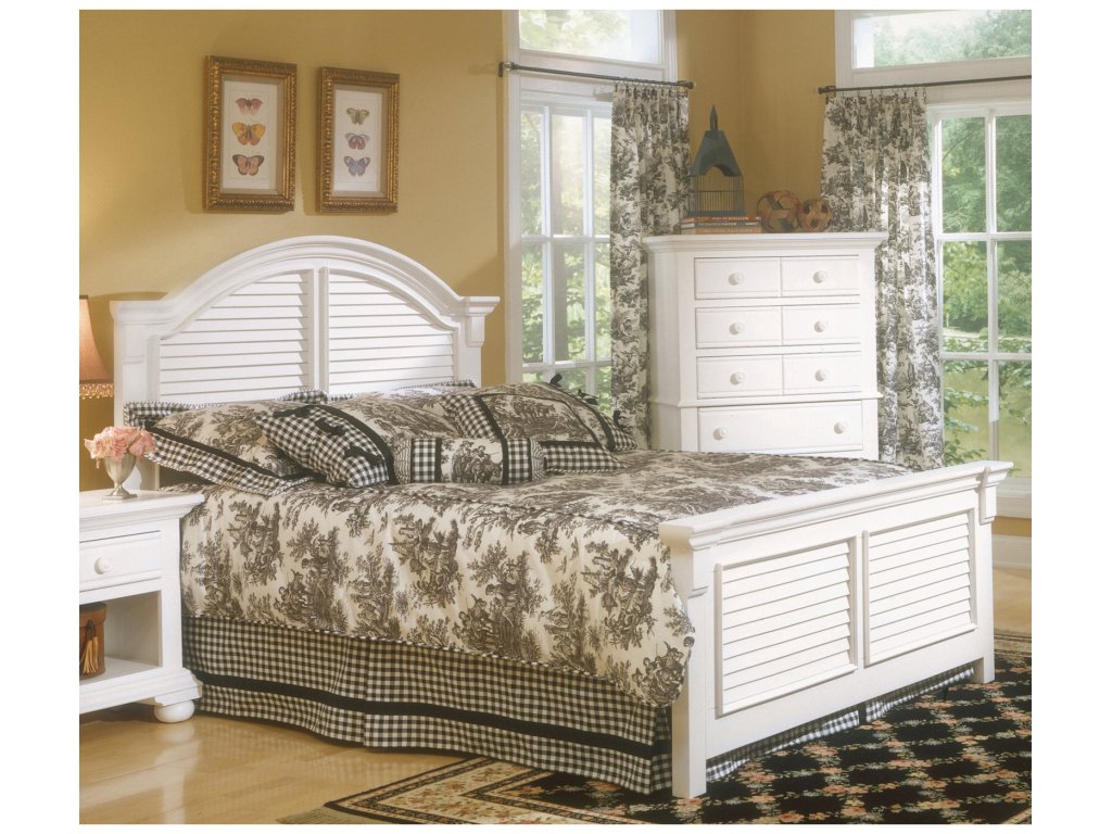 6510 Cottage Traditions 5 Pcs Bedroom Set- Queen Arched Bed, Triple Dresser, Mirror, Chest, 2 Drawer  Nightstand - image 1