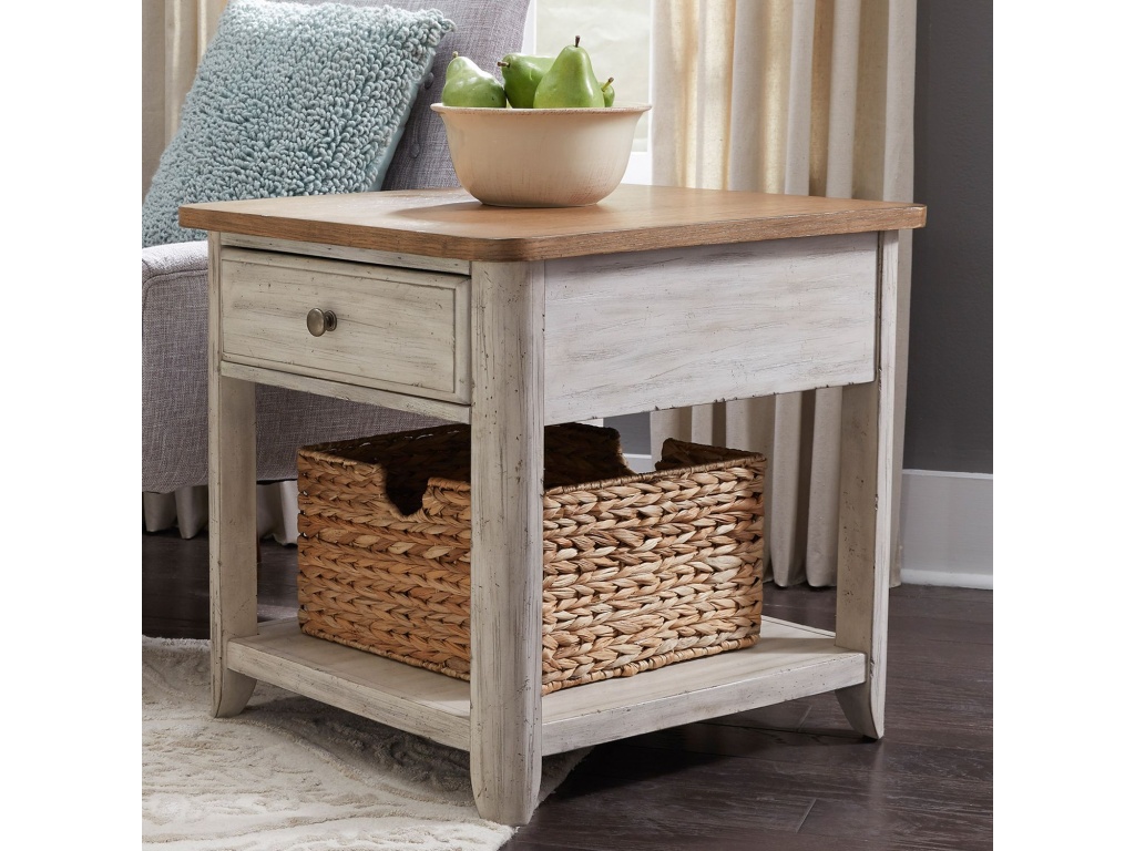 End Table with Basket - main image