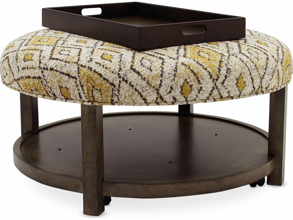 Harlow Round Non-Tufted Ottoman - image 1