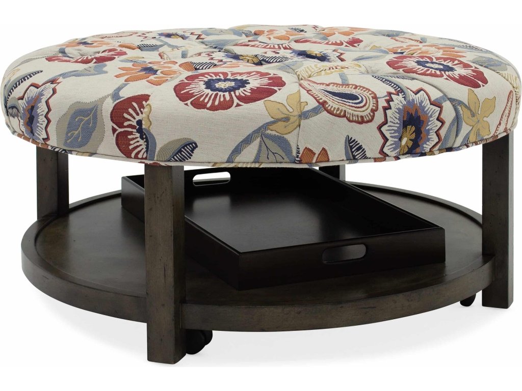 Harlow Round Tufted Ottoman - main image