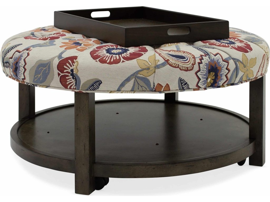 Harlow Round Tufted Ottoman - image 1