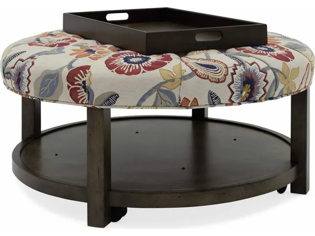 Harlow Round Tufted Ottoman - Alternative View
