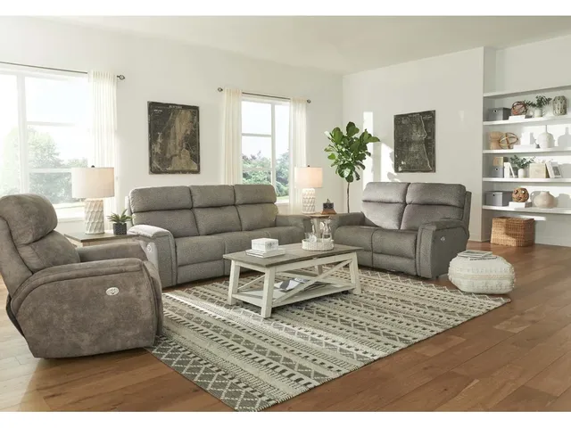 Power Headrest Double Reclining Sofa