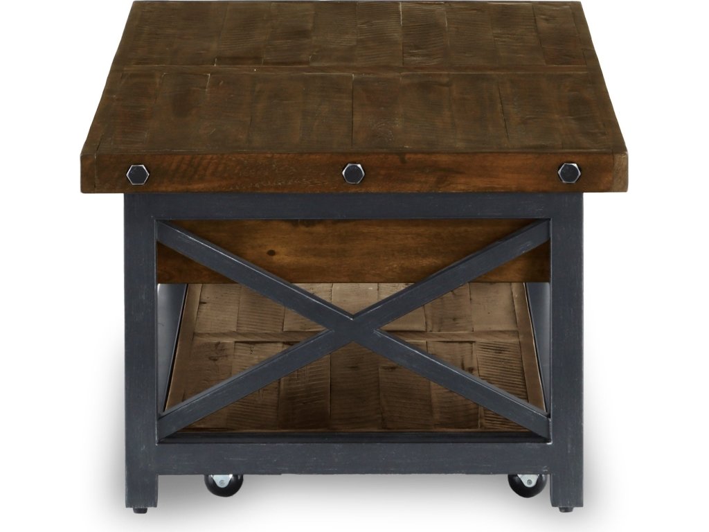Carpenter Brown Rectangular Lift-Top Coffee Table with Casters - image 3