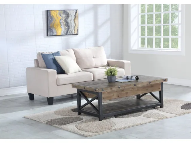Carpenter Brown Rectangular Lift-Top Coffee Table with Casters - Alternative View