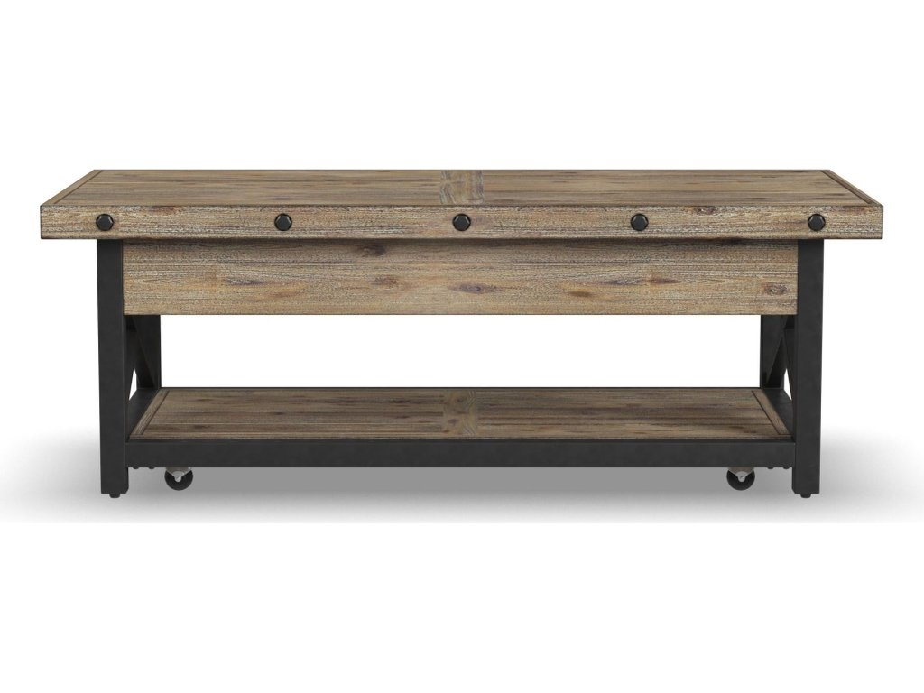 Carpenter Brown Rectangular Lift-Top Coffee Table with Casters - image 2