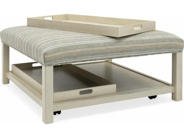 Henri Square Non-Tufted Tray Ottoman - Alternative View