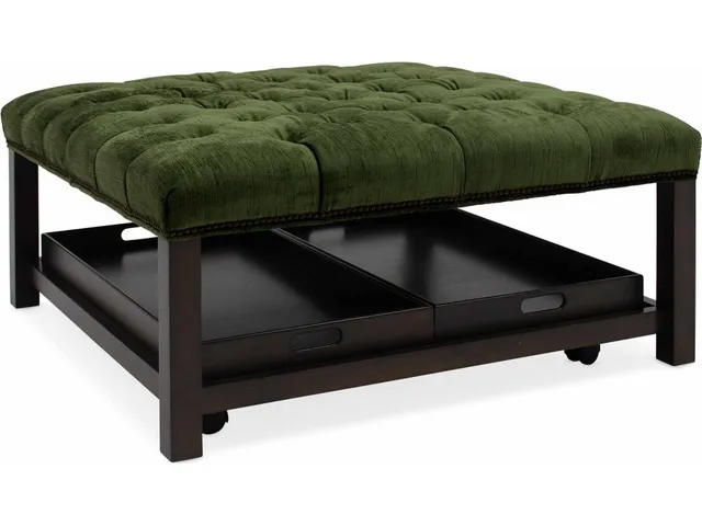 Henri Square Tufted Tray Ottoman