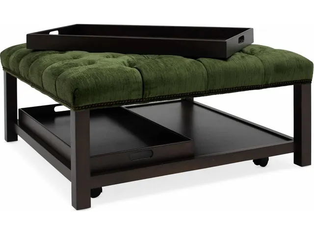Henri Square Tufted Tray Ottoman
