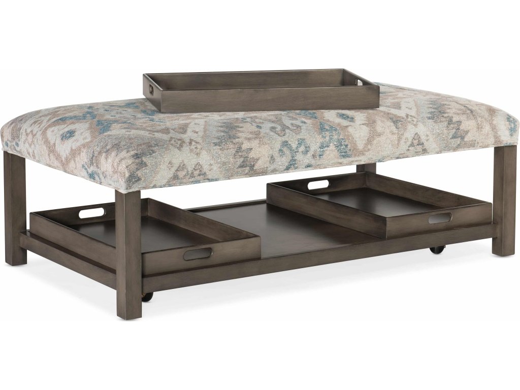 Hollis Rectangle Non-Tufted Tray Ottoman - image 1