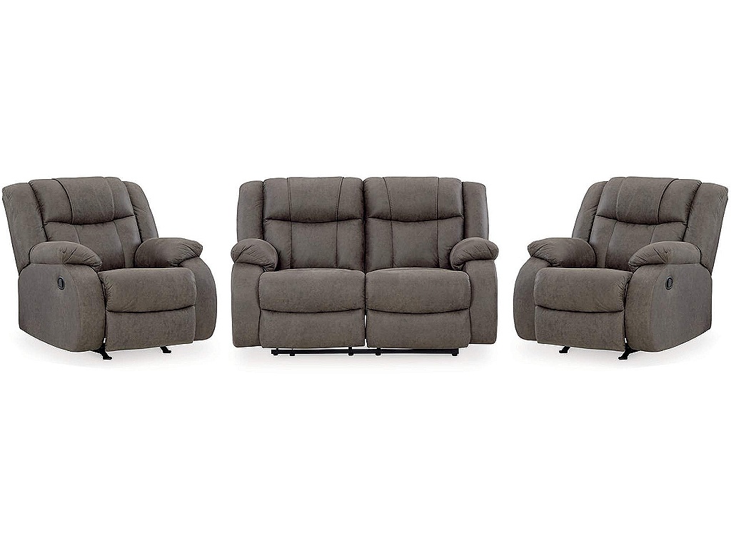 First Base Reclining Loveseat and 2 Recliners - main image