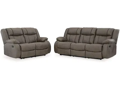 First Base Reclining Sofa and Loveseat - Alternative View
