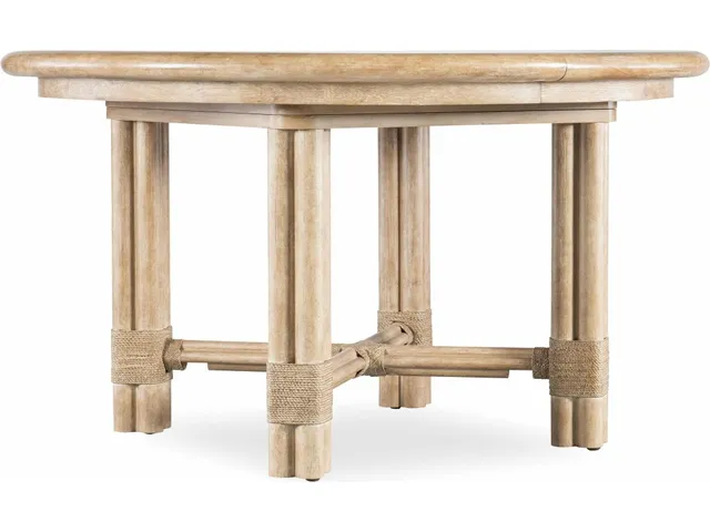 Retreat Pole Rattan Round Dining Table w/1-20in leaf
