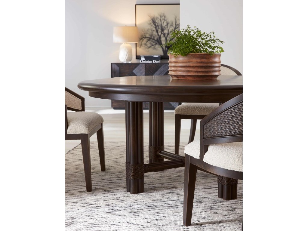 Retreat Pole Rattan Round Dining Table w/1-20in leaf - image 4