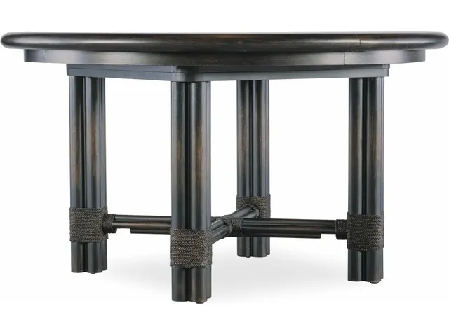 Retreat Pole Rattan Round Dining Table w/1-20in leaf