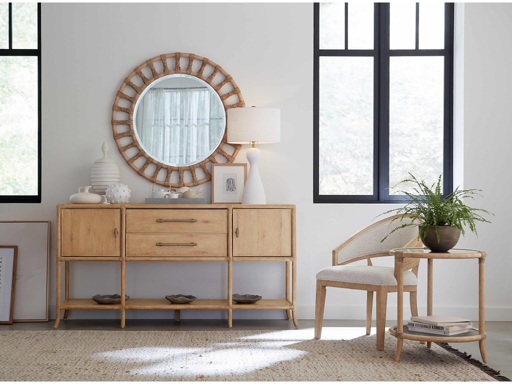 Retreat Pole Rattan Accent Mirror - image 2