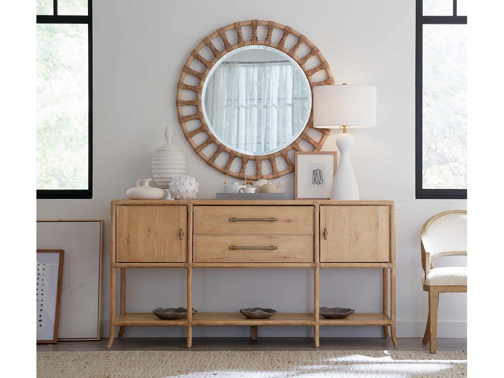 Retreat Pole Rattan Accent Mirror - image 3