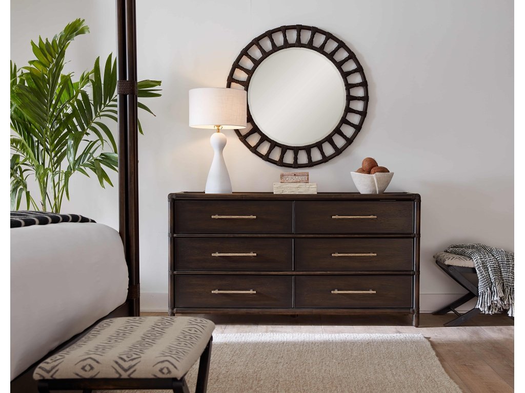 Retreat Pole Rattan Accent Mirror - image 2