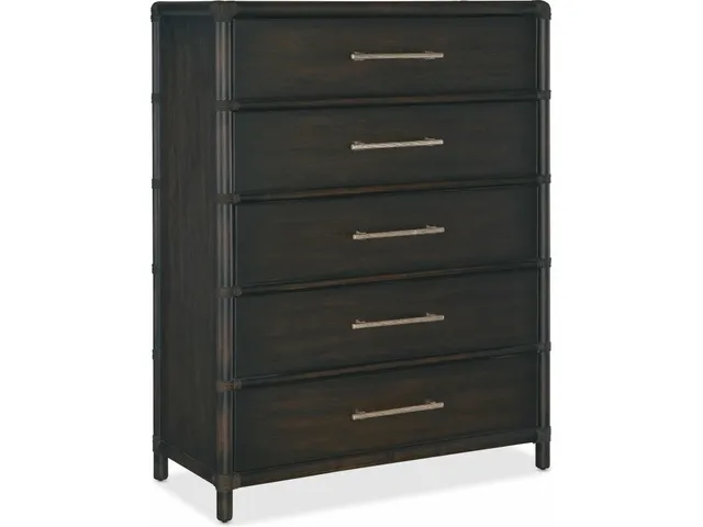 Retreat Pole Rattan Five-Drawer Chest