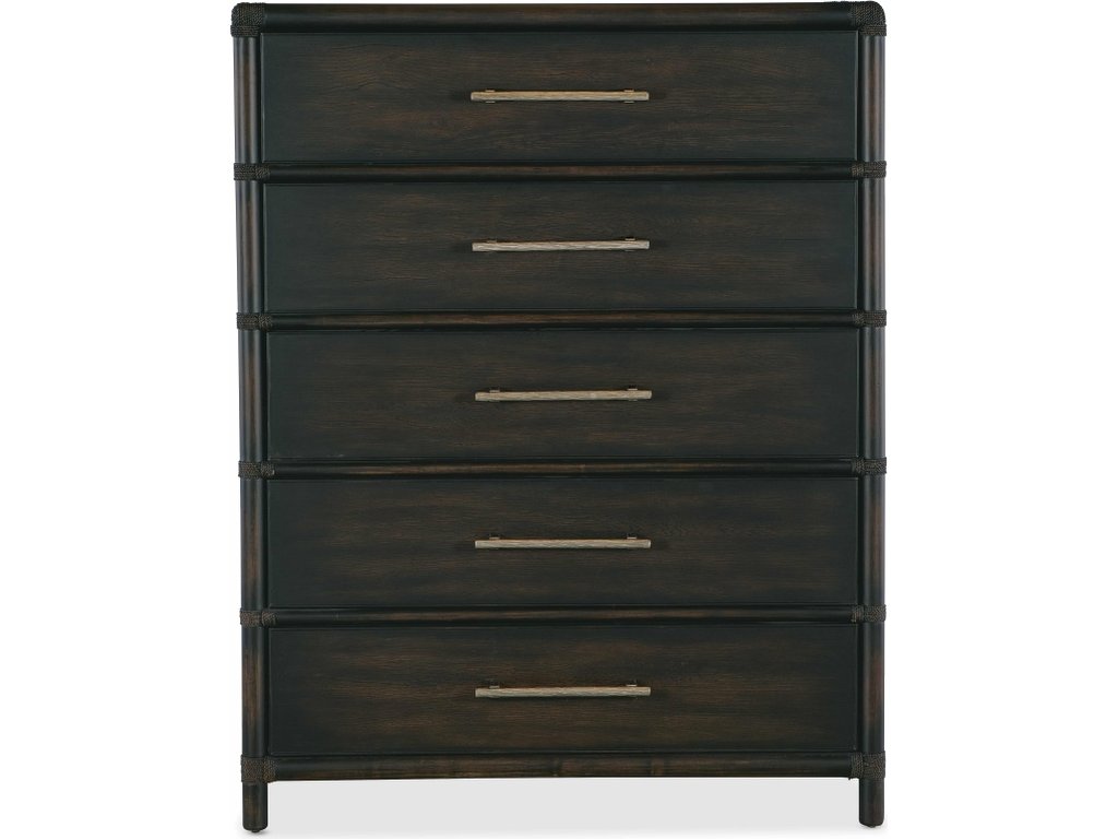 Retreat Pole Rattan Five-Drawer Chest - image 1