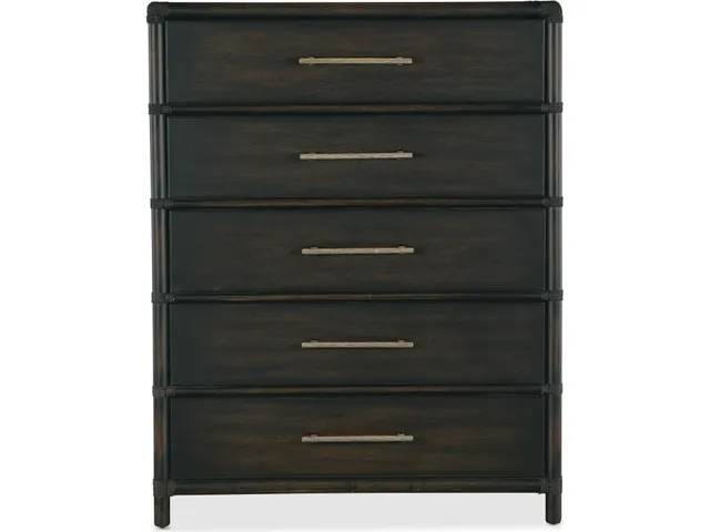 Retreat Pole Rattan Five-Drawer Chest