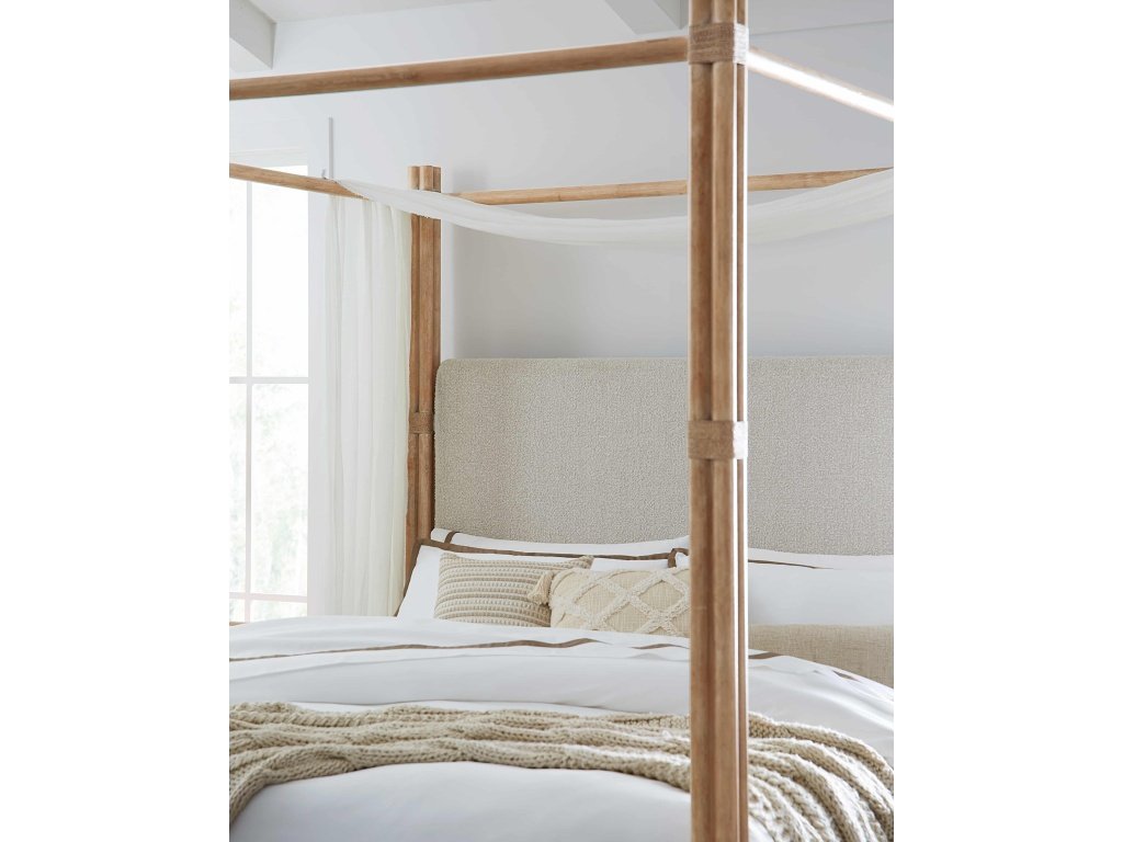 Retreat Pole Rattan Cal King Upholstered Poster Bed w/Canopy - image 5