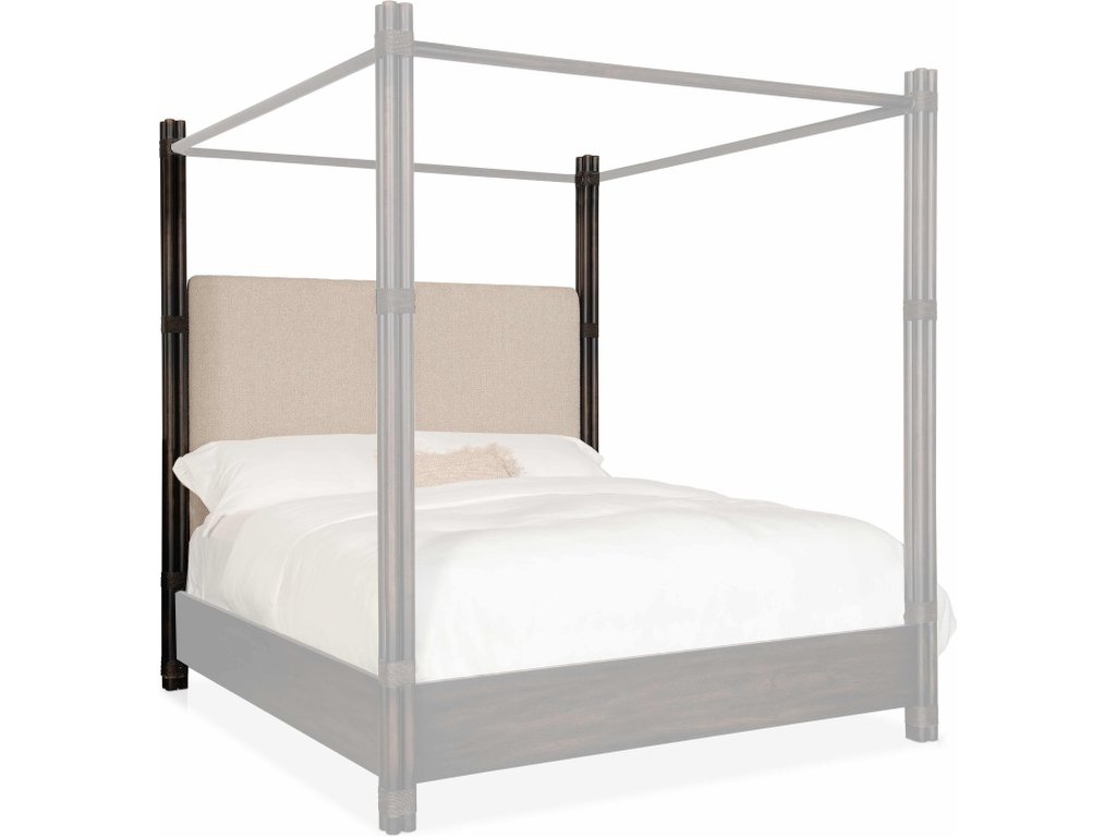 Retreat Pole Rattan Cal King Upholstered Poster Bed w/Canopy - image 5