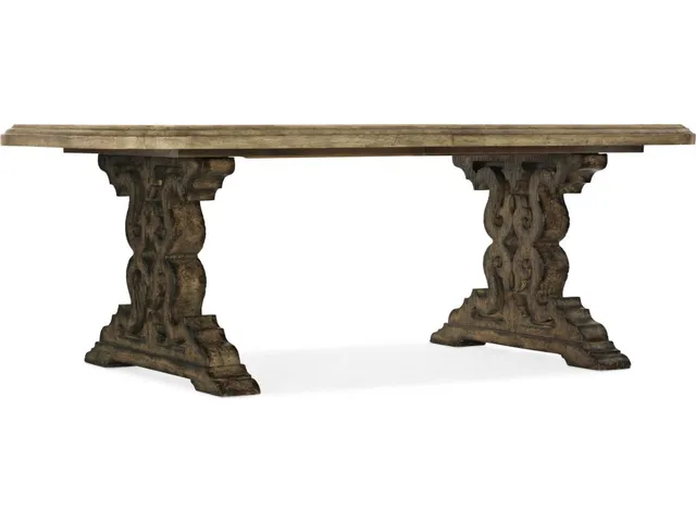 La Grange Le Vieux 86in Double Pedestal Table w/2-18in Leaves