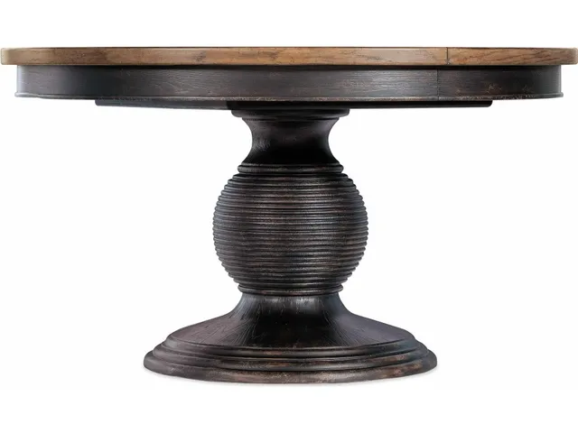 Americana Round Pedestal Dining Table w/1-22in leaf