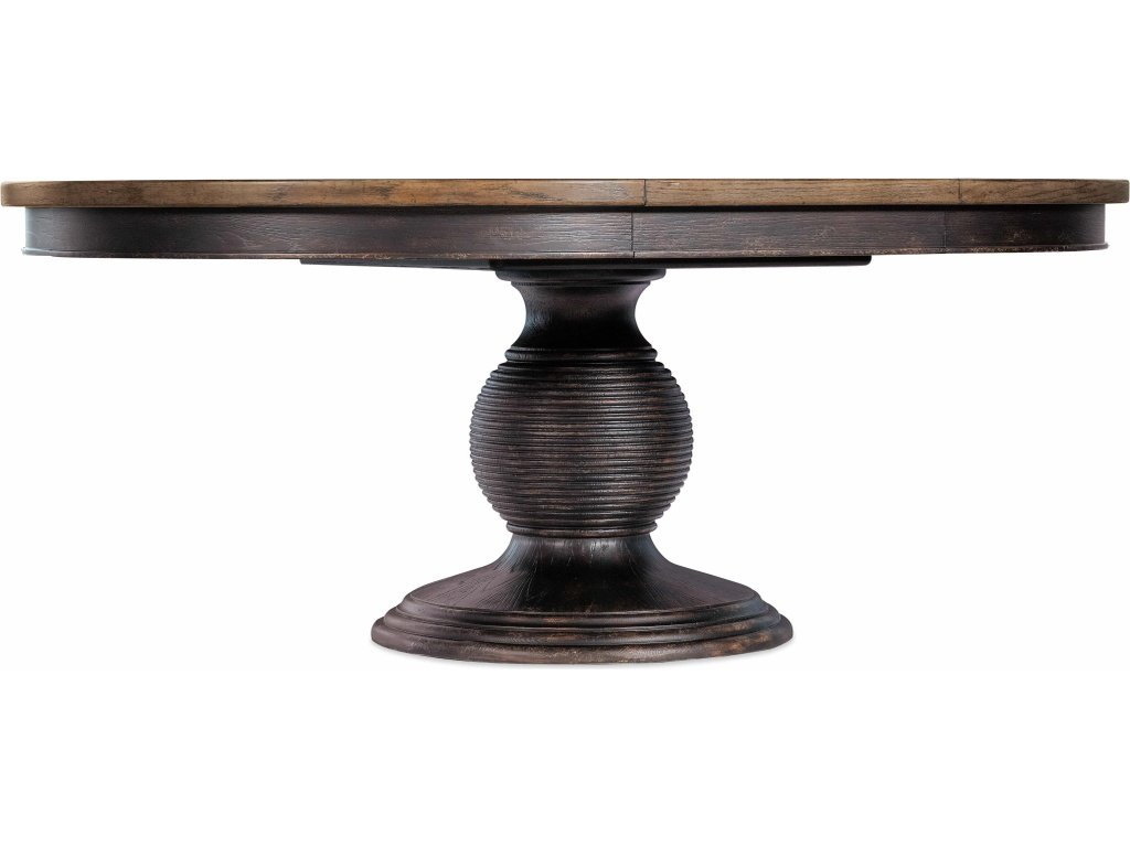Americana Round Pedestal Dining Table w/1-22in leaf - image 1