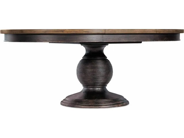 Americana Round Pedestal Dining Table w/1-22in leaf - Alternative View