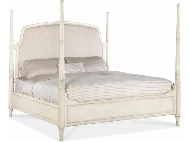 Americana King Upholstered Poster Bed