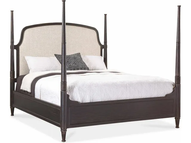 Americana California King Upholstered Poster Bed
