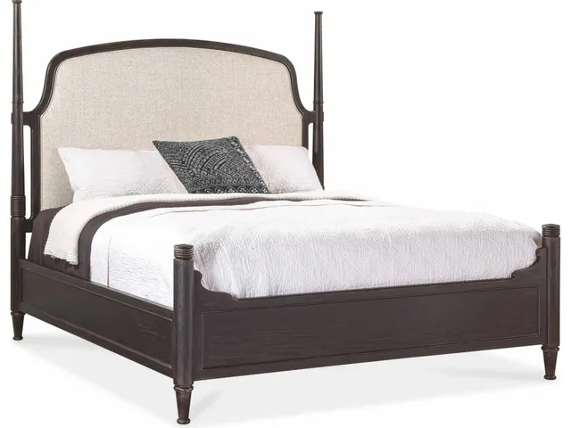Americana California King Upholstered Poster Bed