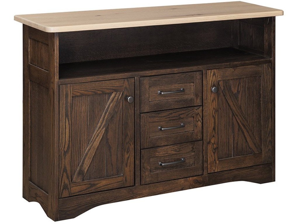 Farmstead Server With Two Doors And Center Drawers - main image
