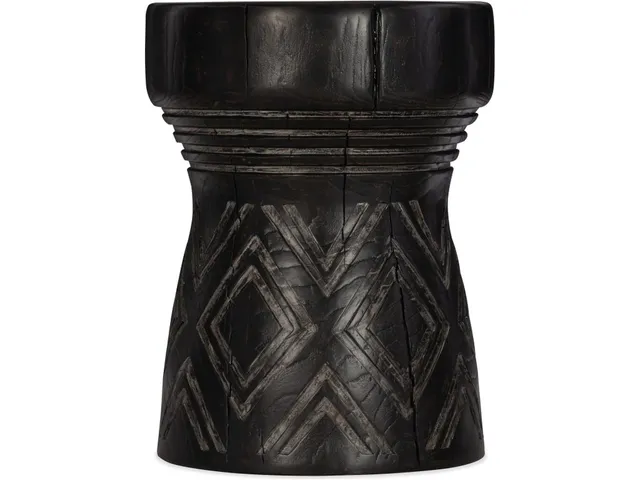 Commerce & Market Carved Stump Side Table